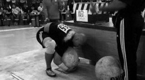 Sulaiman Ismail attempting the Atlas Stones at IOI Mall Strongman 2011